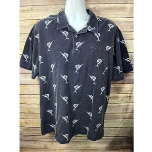 VTG Polo Ralph Lauren Shirt Mens XXL SwordFish Marlin AOP Golf 90s Y2K Casual